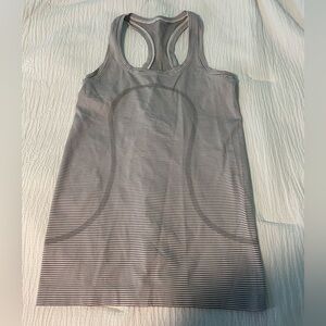 Lululemon swiftly racerback tank top size 4 black and white striped